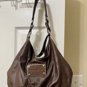 BROWN LEATHER KENNETH COLE HANDBAG